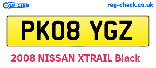 PK08YGZ are the vehicle registration plates.