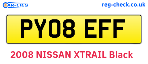 PY08EFF are the vehicle registration plates.