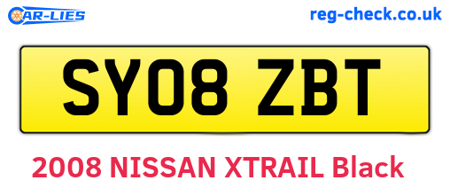 SY08ZBT are the vehicle registration plates.