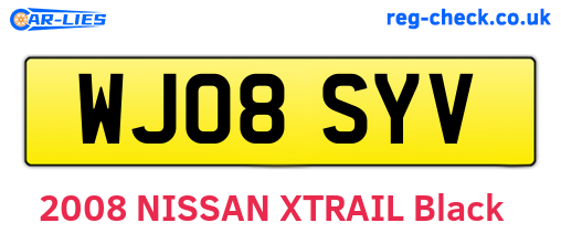 WJ08SYV are the vehicle registration plates.