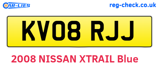 KV08RJJ are the vehicle registration plates.