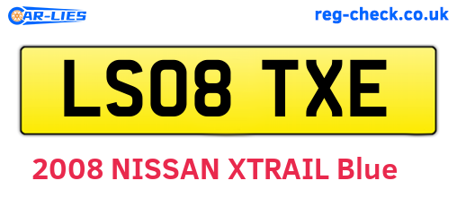 LS08TXE are the vehicle registration plates.