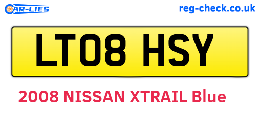 LT08HSY are the vehicle registration plates.