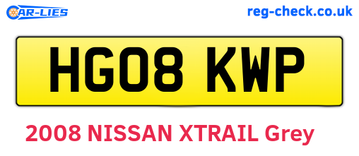 HG08KWP are the vehicle registration plates.