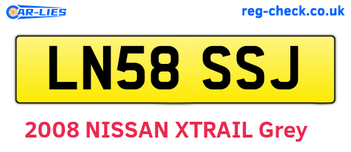 LN58SSJ are the vehicle registration plates.
