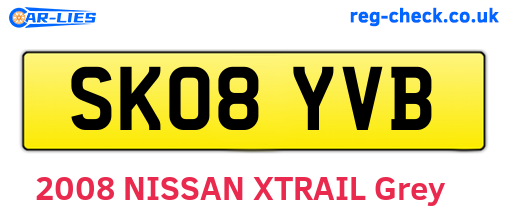 SK08YVB are the vehicle registration plates.
