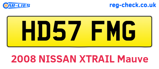 HD57FMG are the vehicle registration plates.