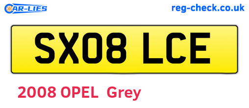 SX08LCE are the vehicle registration plates.