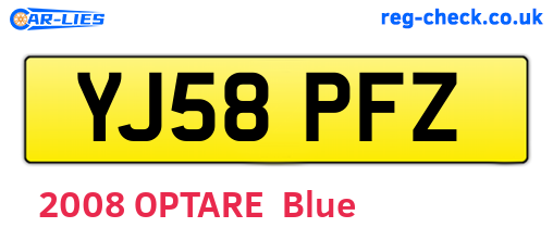 YJ58PFZ are the vehicle registration plates.