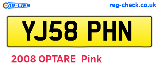 YJ58PHN are the vehicle registration plates.