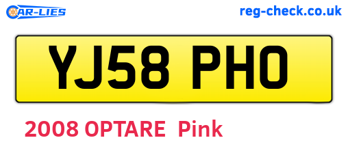 YJ58PHO are the vehicle registration plates.