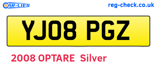 YJ08PGZ are the vehicle registration plates.
