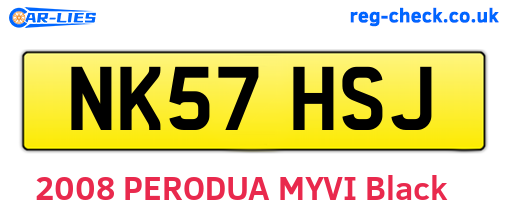 NK57HSJ are the vehicle registration plates.
