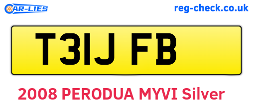 T31JFB are the vehicle registration plates.