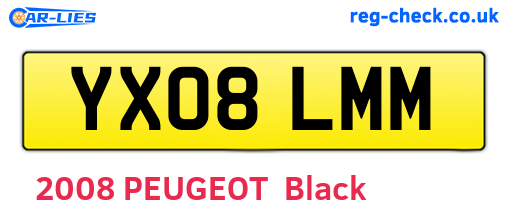 YX08LMM are the vehicle registration plates.