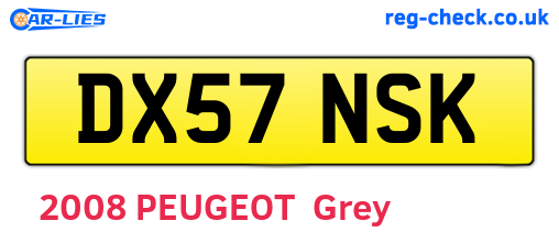 DX57NSK are the vehicle registration plates.