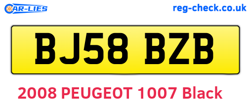 BJ58BZB are the vehicle registration plates.