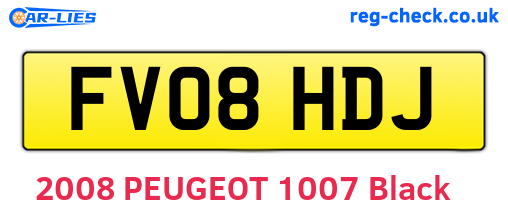 FV08HDJ are the vehicle registration plates.