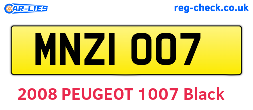 MNZ1007 are the vehicle registration plates.