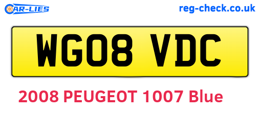 WG08VDC are the vehicle registration plates.
