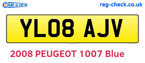 YL08AJV are the vehicle registration plates.