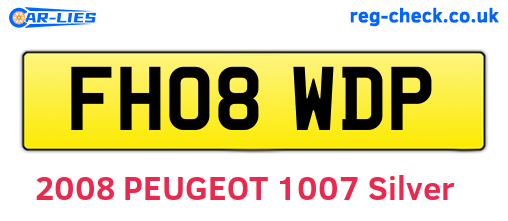 FH08WDP are the vehicle registration plates.