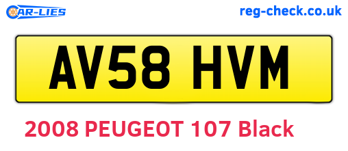 AV58HVM are the vehicle registration plates.