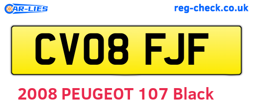 CV08FJF are the vehicle registration plates.