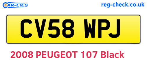 CV58WPJ are the vehicle registration plates.