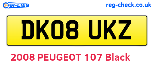 DK08UKZ are the vehicle registration plates.