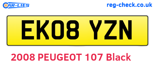 EK08YZN are the vehicle registration plates.