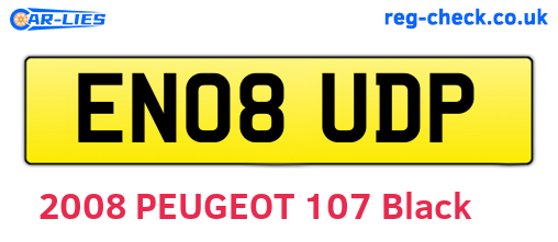 EN08UDP are the vehicle registration plates.