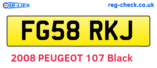 FG58RKJ are the vehicle registration plates.