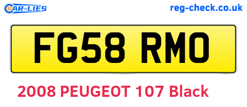 FG58RMO are the vehicle registration plates.