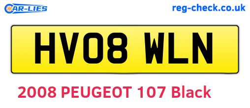 HV08WLN are the vehicle registration plates.