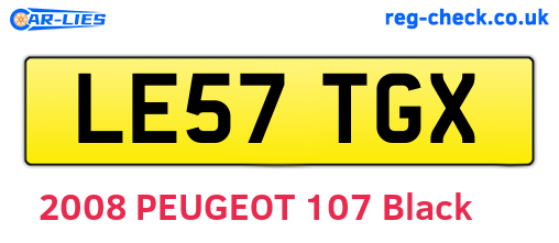 LE57TGX are the vehicle registration plates.