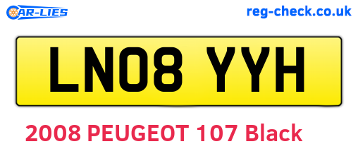 LN08YYH are the vehicle registration plates.