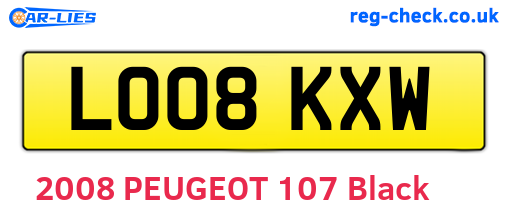 LO08KXW are the vehicle registration plates.
