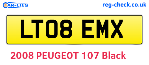 LT08EMX are the vehicle registration plates.