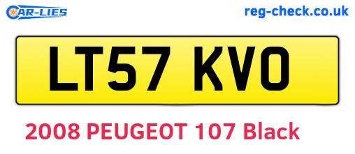LT57KVO are the vehicle registration plates.