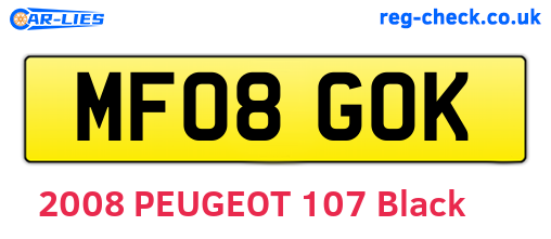 MF08GOK are the vehicle registration plates.