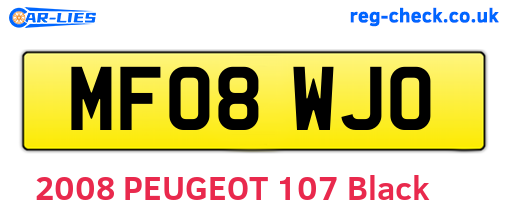 MF08WJO are the vehicle registration plates.
