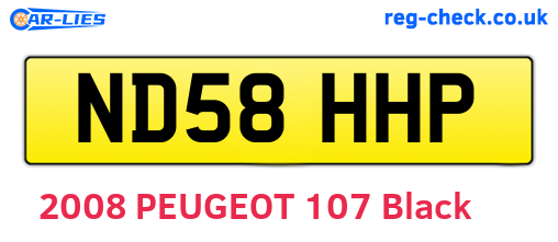 ND58HHP are the vehicle registration plates.