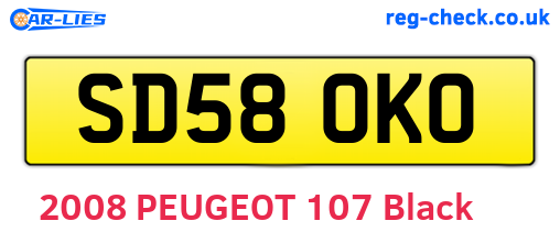 SD58OKO are the vehicle registration plates.