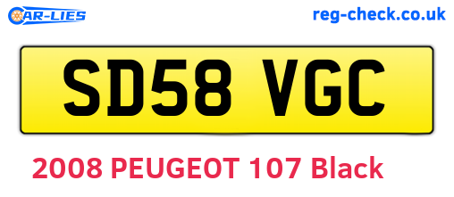 SD58VGC are the vehicle registration plates.