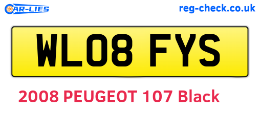 WL08FYS are the vehicle registration plates.