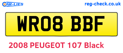 WR08BBF are the vehicle registration plates.
