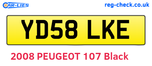 YD58LKE are the vehicle registration plates.