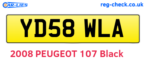 YD58WLA are the vehicle registration plates.