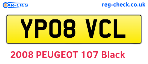 YP08VCL are the vehicle registration plates.